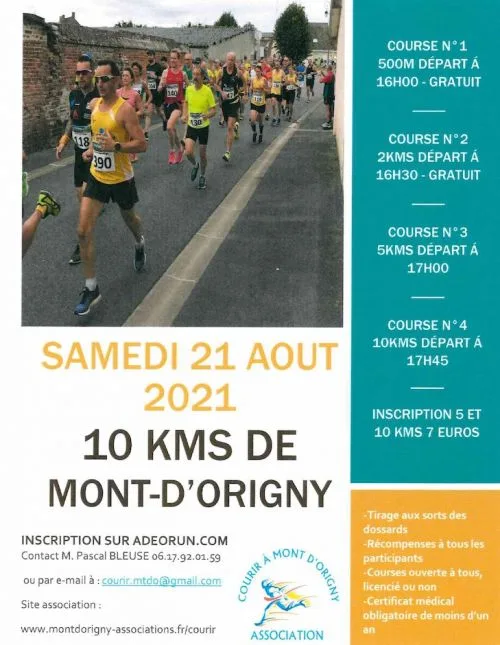 10 km de Mont d'Origny — Mont d origny (02), 16 août 2026 · Course à pied
