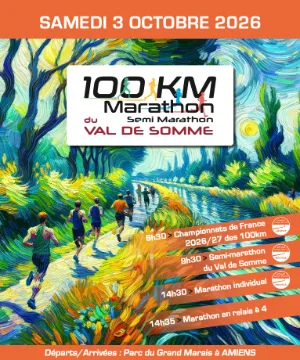 100 km de la Somme et Marathon d’Amiens Métropole — Amiens (80), 3 octobre 2026 · Course à pied