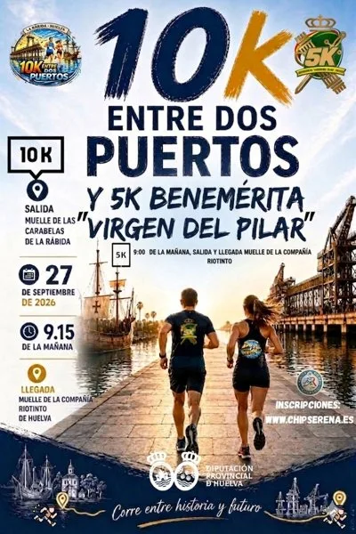 10K Entre Dos Puertos y 5K Benemérita Virgen del Pilar — Moli Santa Maria (V), 27 de septiembre de 2026 · Correr