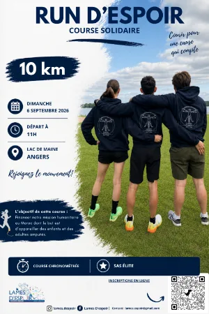 10km Run d'espoir — Angers (49), 6 septembre 2026 · Course à pied