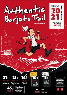 17eme Authentic Barjots Trail — Castillon la bataille (33), 20 février 2027 · Trail