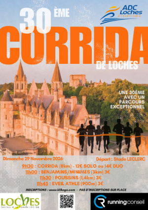 30ème CORRIDA DE LOCHES — Ferriere sur beaulieu (37), 29 novembre 2026 · Course à pied