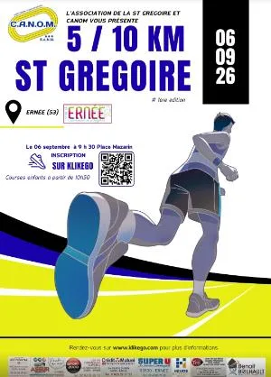 5 et 10km de la st Grégoire — Ernee (53), 6 septembre 2026 · Course à pied