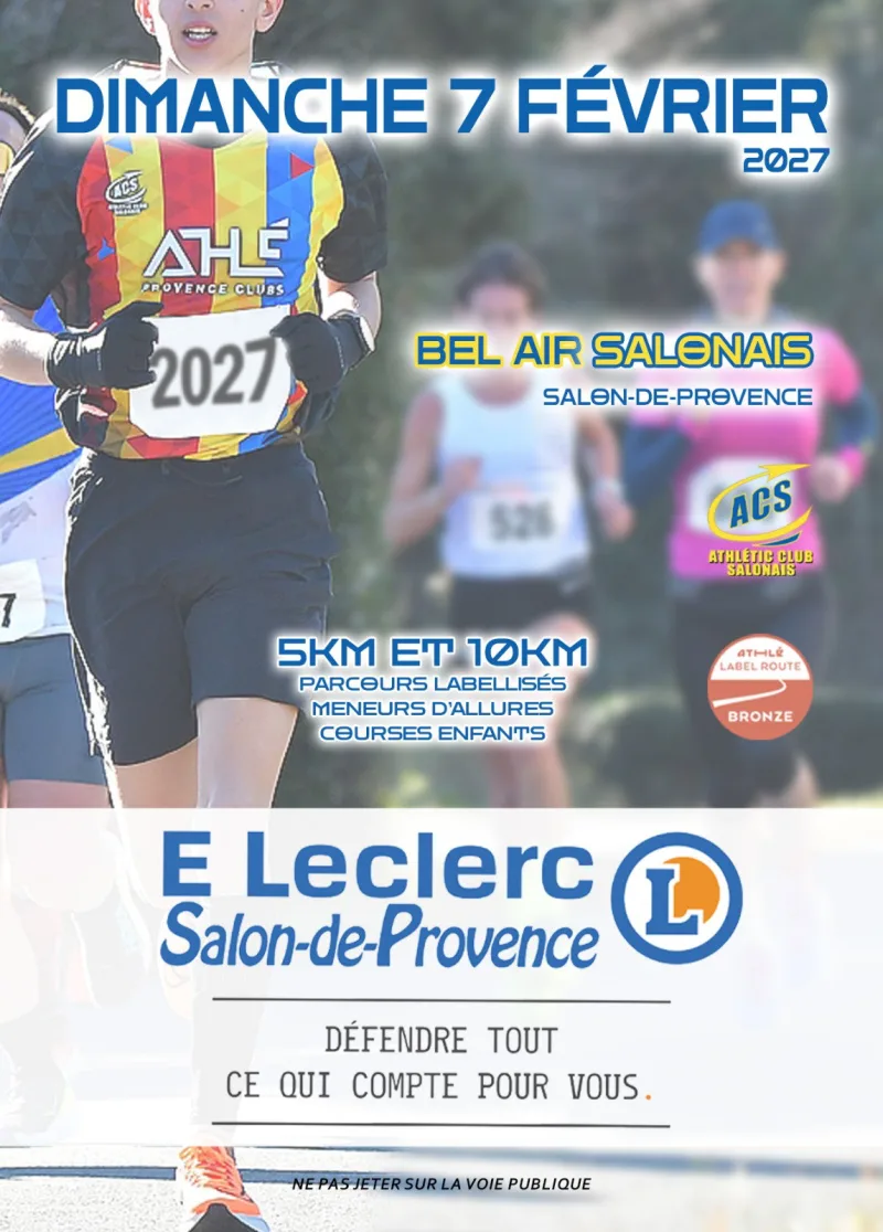 5 KM ET 10 KM DE BEL AIR SALONAIS 2026 — Salon de provence (13), 7 février 2027 · Course à pied