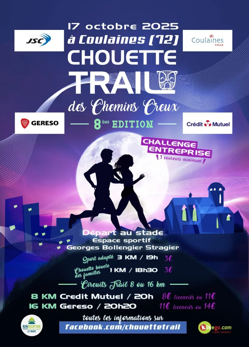 Chouette Trail des Chemins Creux — Coulaines (72), 16 octobre 2026 · Trail