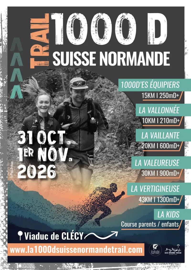 Clécy - La 1000D Suisse Normande Trail — Port en bessin huppain (14), 1 novembre 2026 · Trail