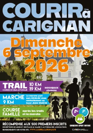 Courir à Carignan 2026 — Latresne (33), 6 septembre 2026 · Trail
