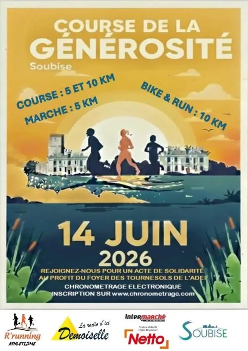 Course de la Générosité — Moeze (17), 14 juin 2026 · Course à pied