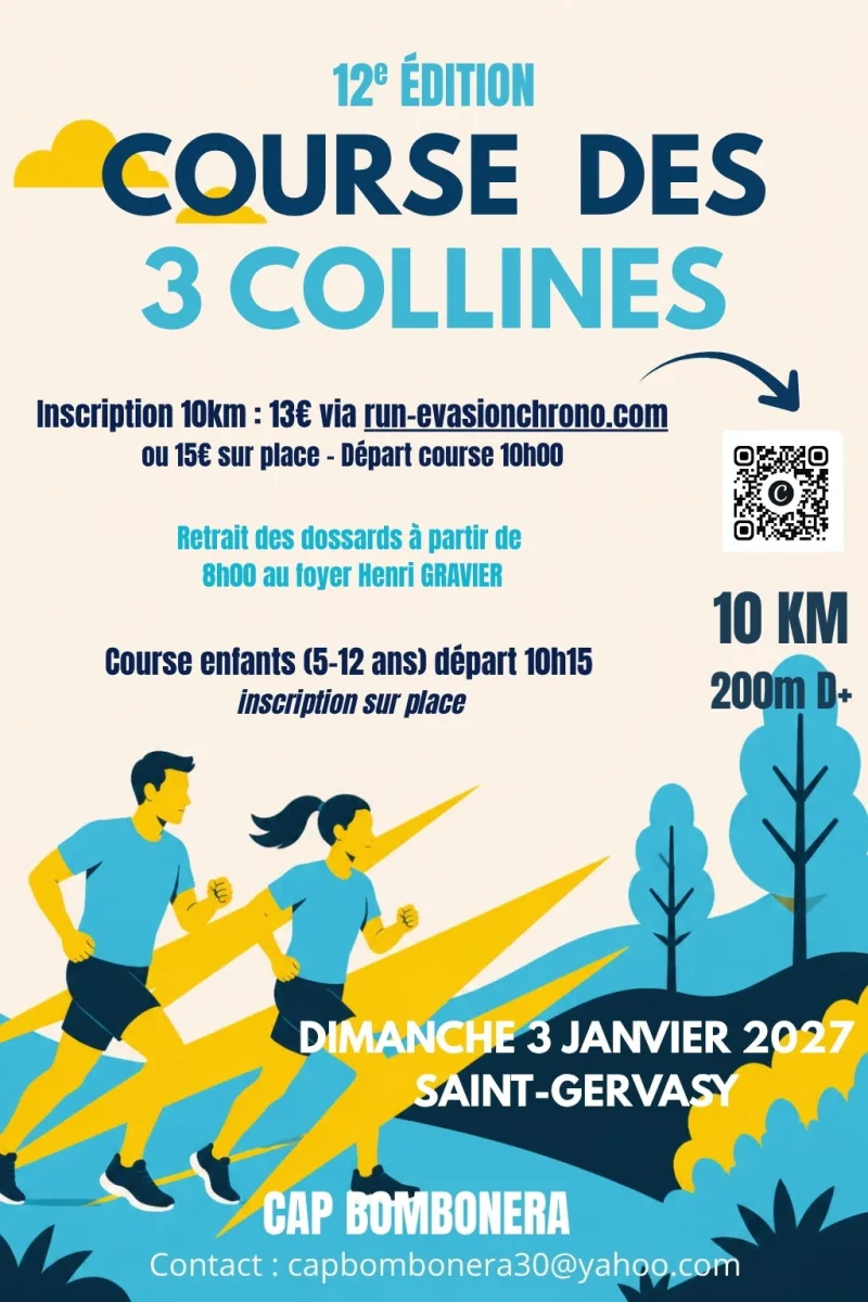 Course des 3 Collines — Marguerittes (30), 3 janvier 2027 · Trail