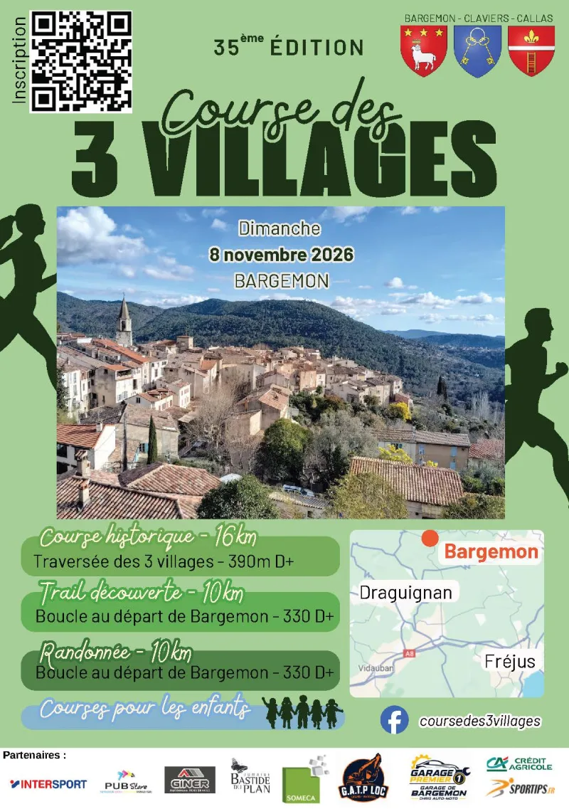 Course des 3 Villages — Flayosc (83), 8 novembre 2026 · Trail