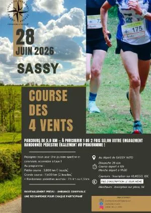 Course Des 4 Vents SASSY 2026 — Louvagny (14), 28 juin 2026 · Course à pied