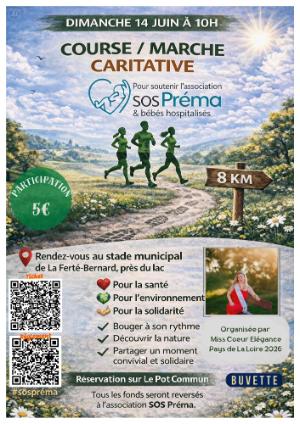 course ou marche caritatives pour SOS PREMA 2026 — La chapelle sur erdre (44), 14 juin 2026 · Course à pied