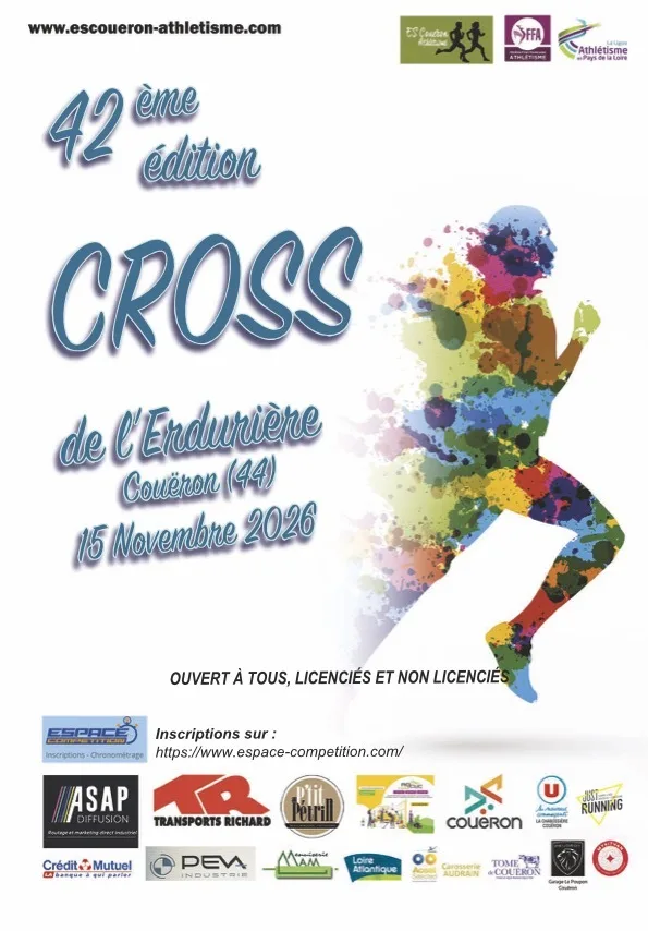 Cross et Trail de l'Erdurière — Coueron (44), 9 novembre 2026 · Trail