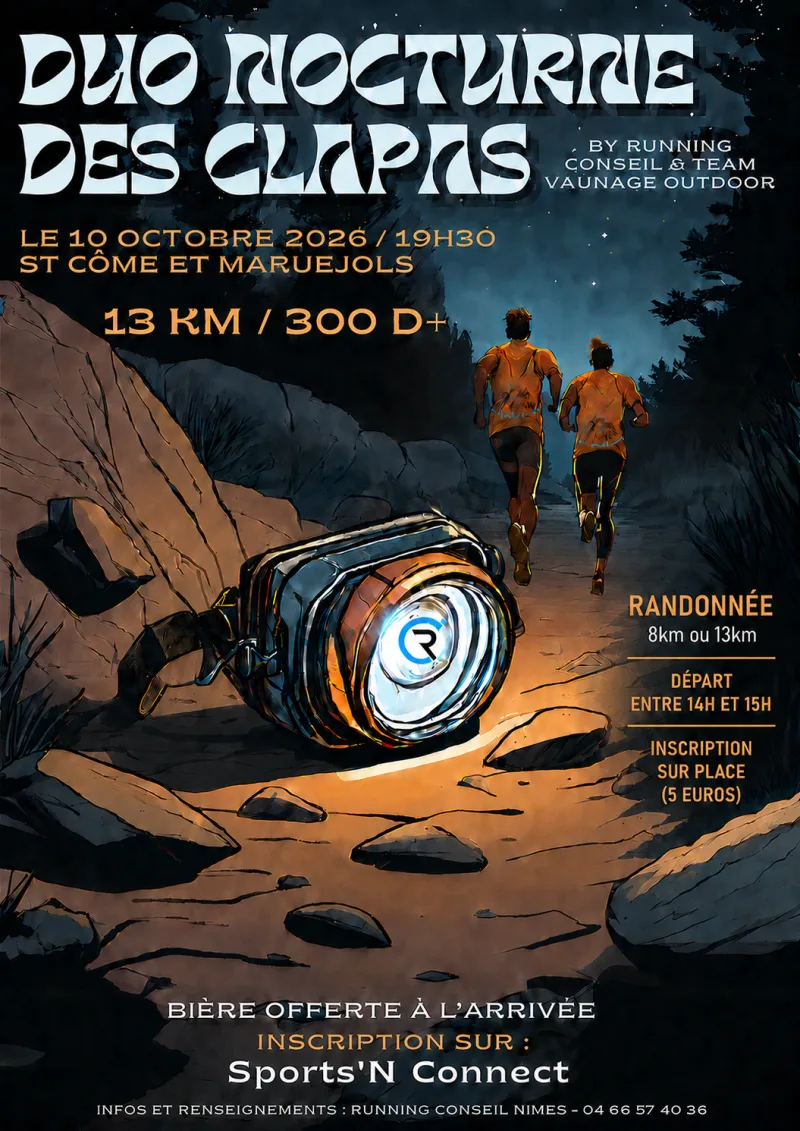 Duo des Clapas 2026 — Clarensac (30), 10 octobre 2026 · Trail