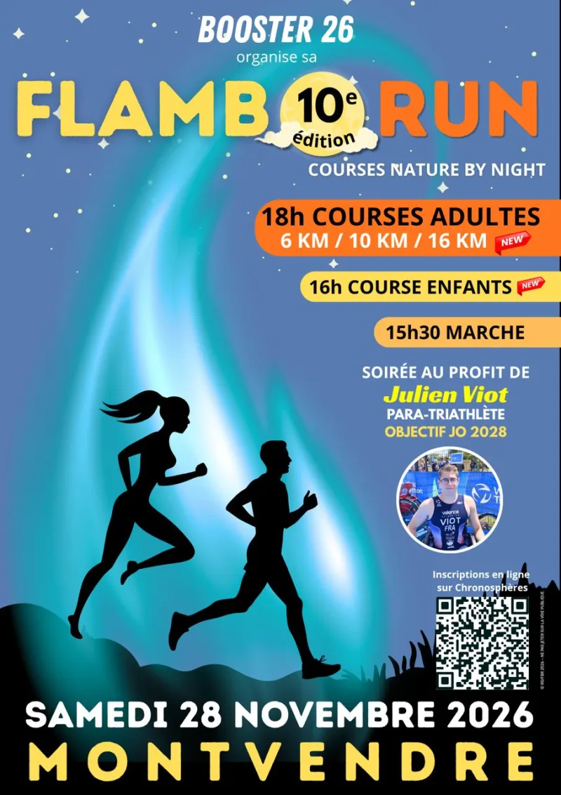 FLAMB'O RUN 2026 — Barcelonne (26), 28 novembre 2026 · Trail