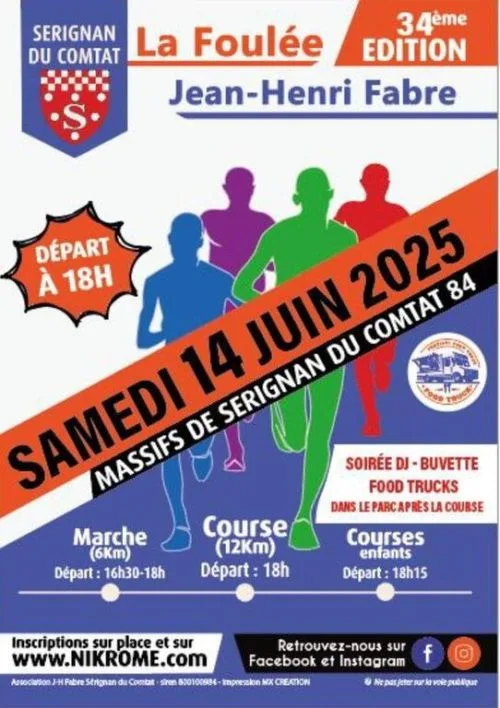 Foulée Jean Henri Fabre — Serignan du comtat (84), 13 juin 2026 · Trail