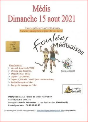 Foulées Médisaises — La clisse (17), 15 août 2026 · Course à pied