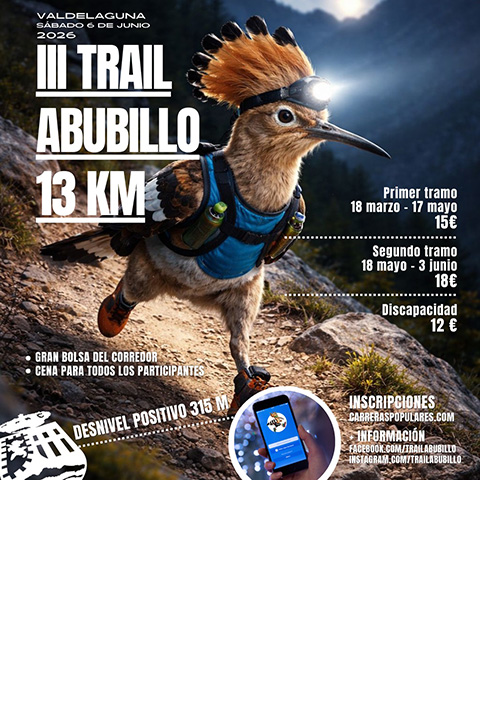 III SPRINT TRAIL NOCTURNO EL ABUBILLO — Valdelaguna (M), 6 de junio de 2026 · Camino