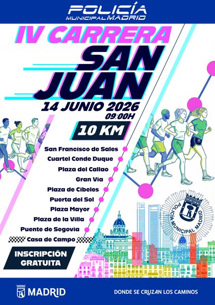 IV Carrera de San Juan - Policía Municipal — Madrid (M), 14 de junio de 2026 · Correr