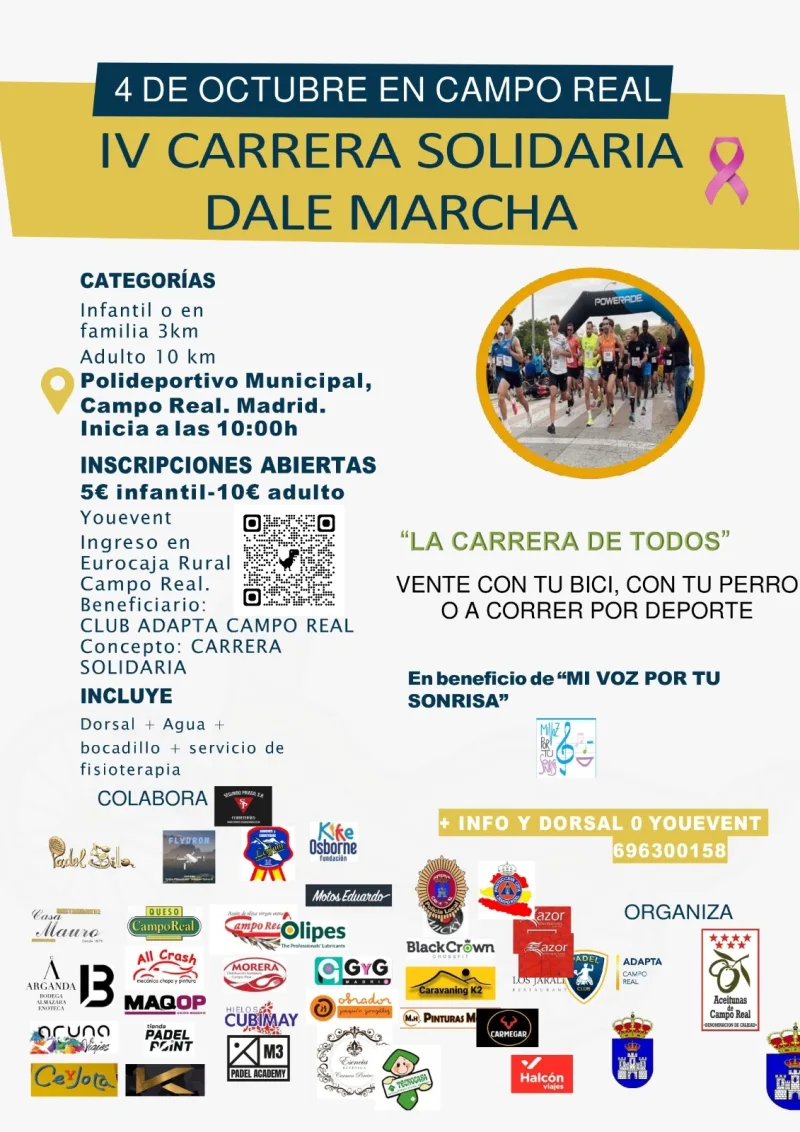 IV Carrera Solidaria Dale Marcha — Campo Real (M), 4 de octubre de 2026 · Course à pied