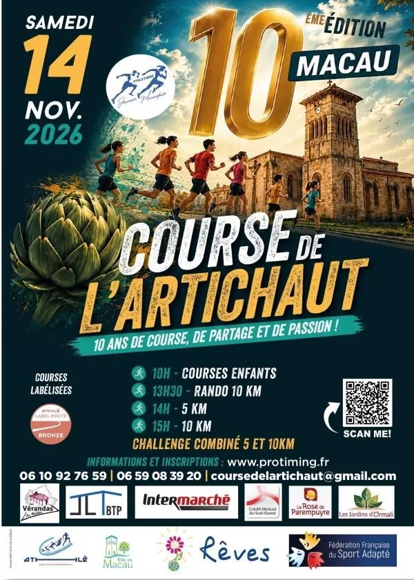 La Course de l'Artichaut 2.0 — Arsac (33), 14 novembre 2026 · Course à pied