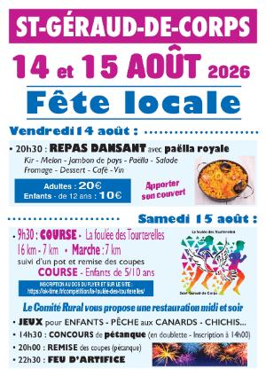 La Foulée des Tourterelles 2026 — Menesplet (24), 15 août 2026 · Course à pied