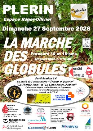 LA MARCHE DES GLOBULES — Plerin (22), 27 septembre 2026 · Course à pied
