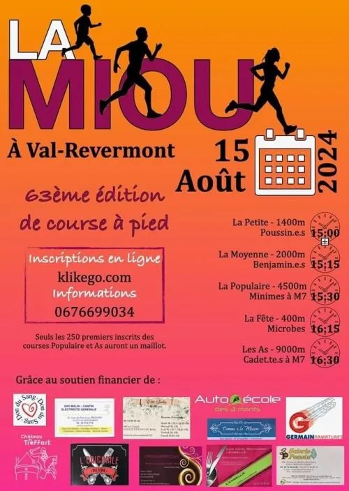 La Miou — St etienne du bois (01), 15 août 2026 · Course à pied