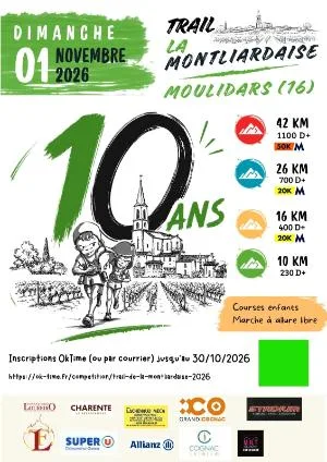 La Montliardaise — Coteaux du blanzacais (16), 1 novembre 2026 · Trail