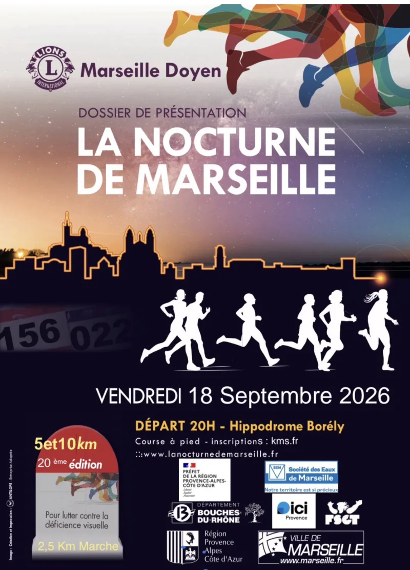 La Nocturne de Marseille — Marseille (13), 18 septembre 2026 · Course à pied