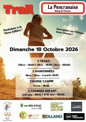 LA PENCRANAISE Trail - 7e édition — St divy (29), 18 octobre 2026 · Trail