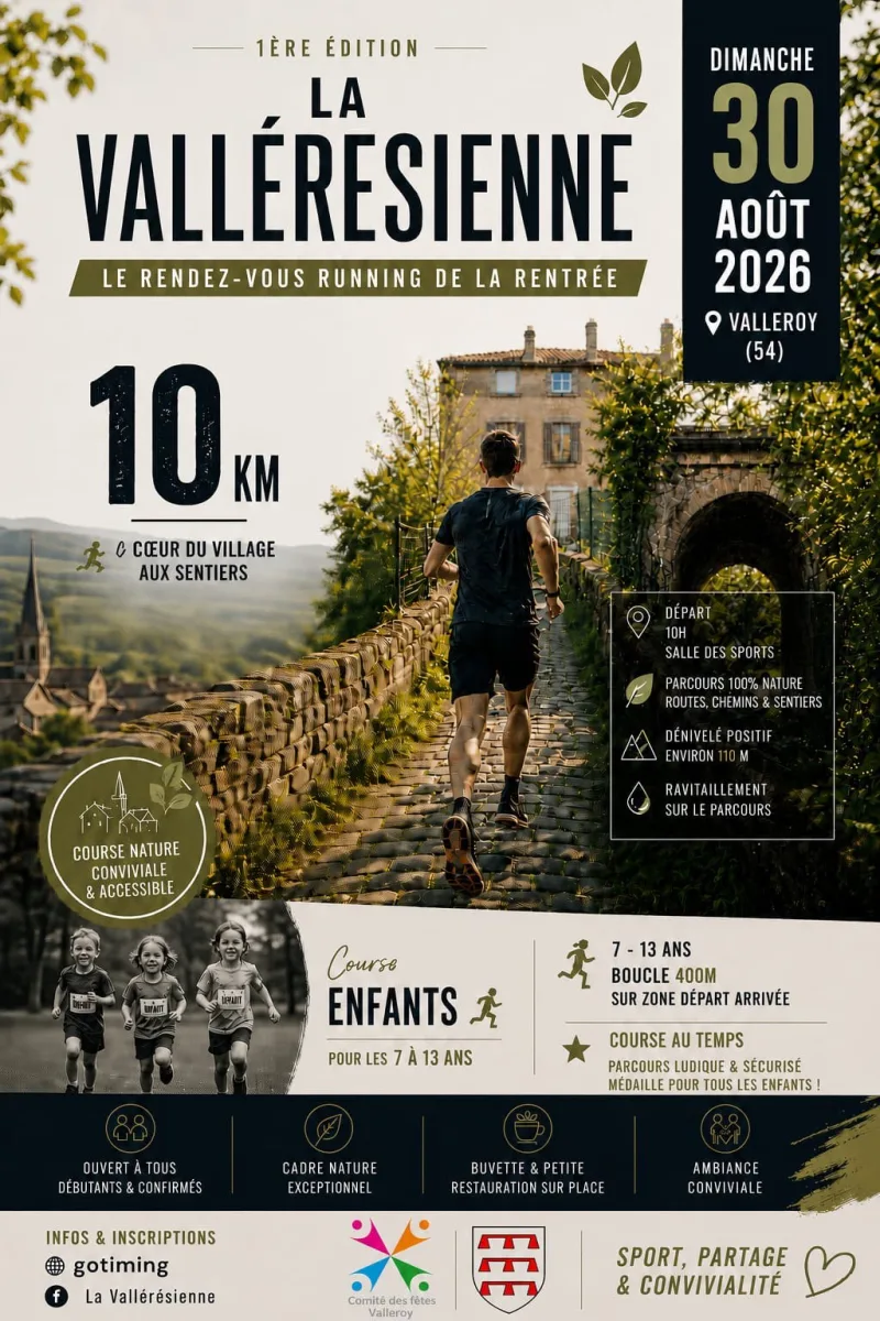 La Vallérésienne — Valleroy (54), 30 août 2026 · Course à pied