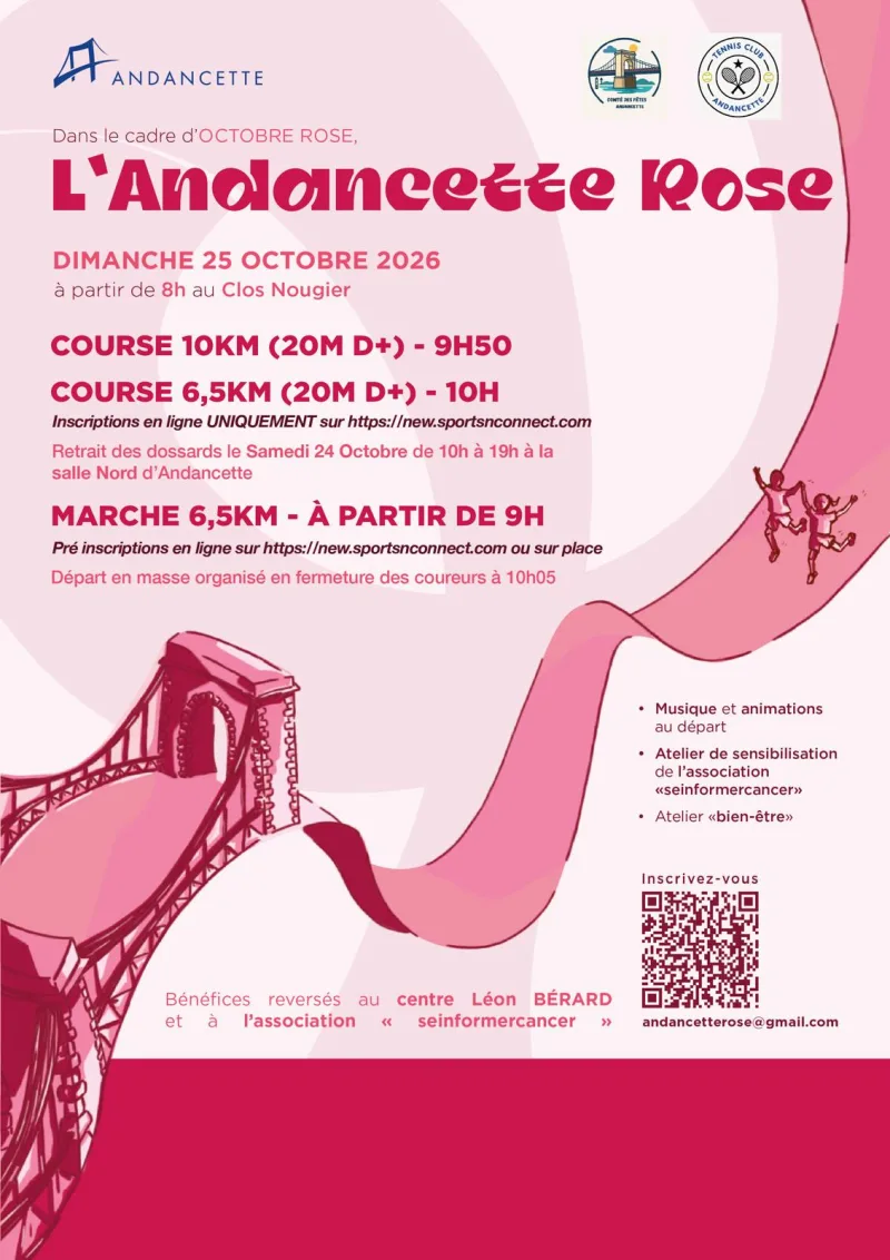 L'ANDANCETTE ROSE 3ème Édition — Andancette (26), 25 octobre 2026 · Course à pied
