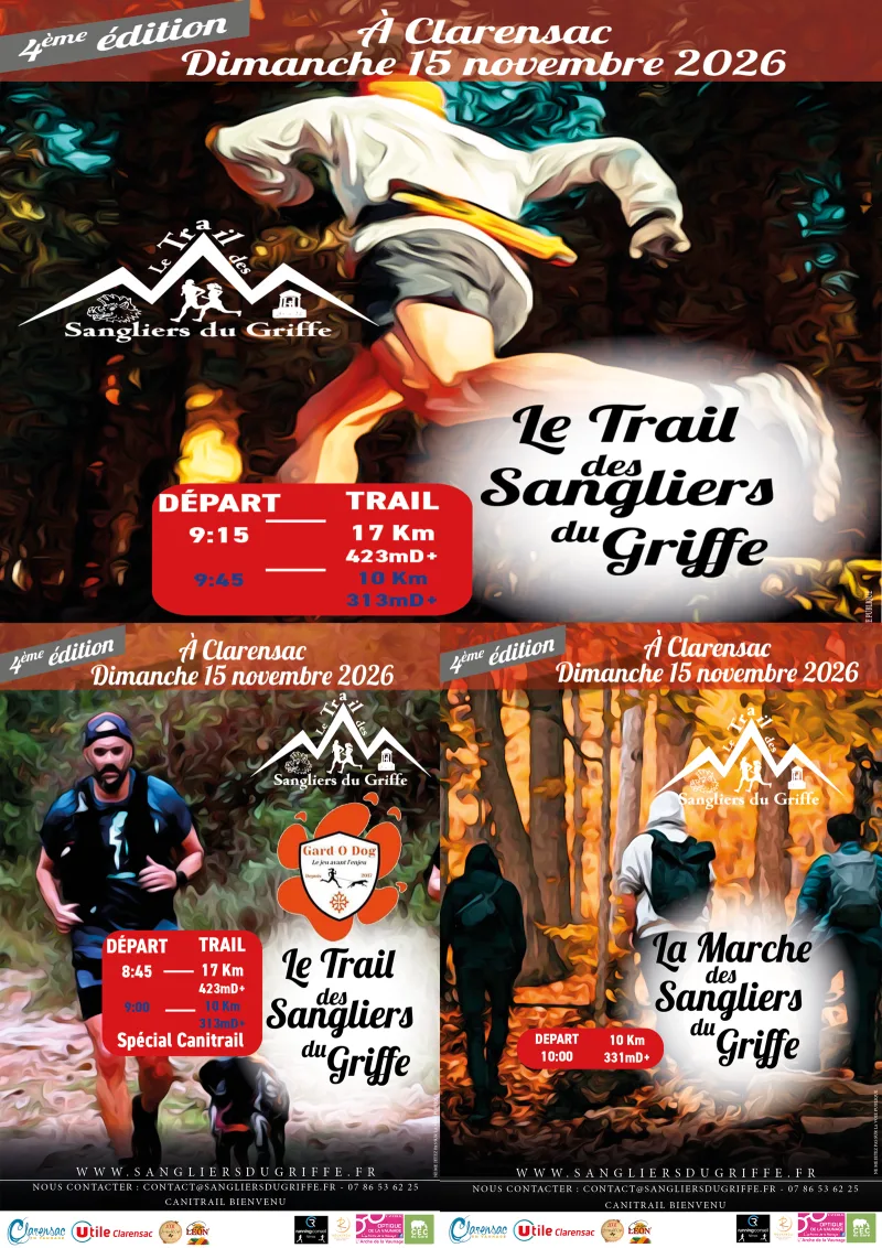 Le Sanglier du Griffe — Clarensac (30), 15 novembre 2026 · Trail