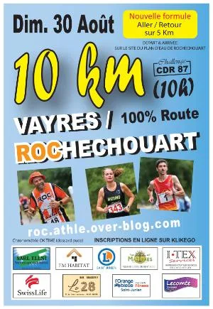 Les 10 Km Vayres - Rochechouart 2026 — Videix (87), 30 de agosto de 2026 · Correr