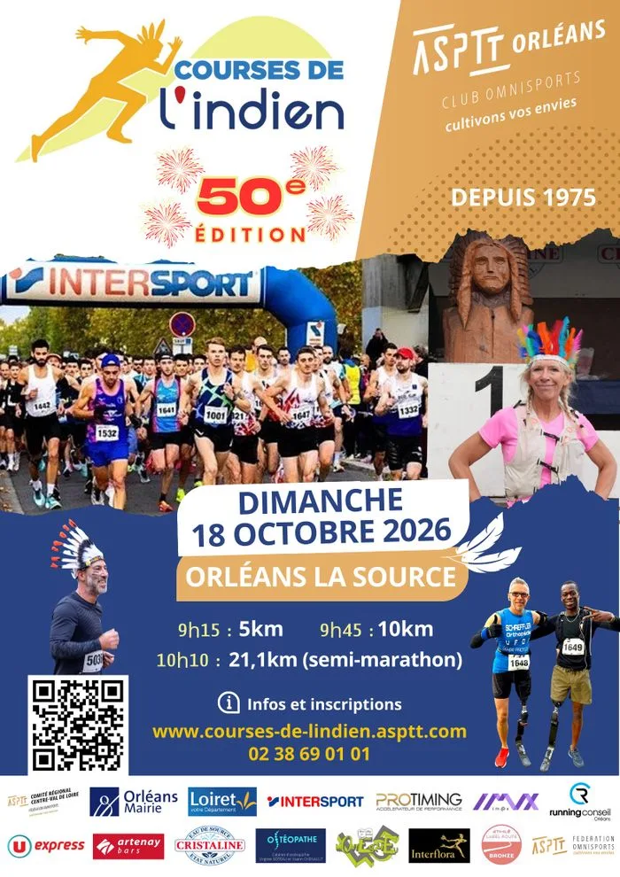 Les Courses de l'Indien — Orleans (45), 18 octobre 2026 · Course à pied