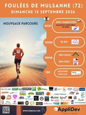 Les Foulées de Mulsanne 2026 — Gesnes le gandelin (72), 13 septembre 2026 · Course à pied