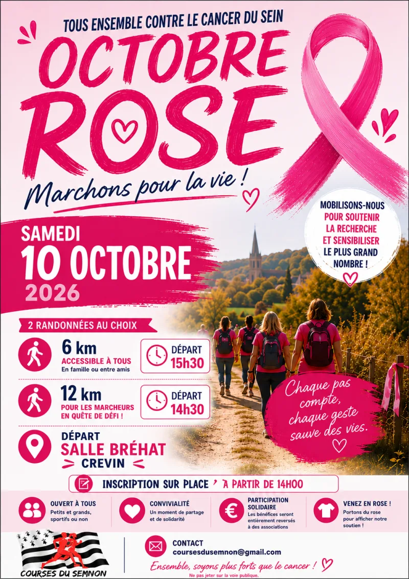 Marches Rose CREVIN — Lalleu (35), 10 octobre 2026 · Marche