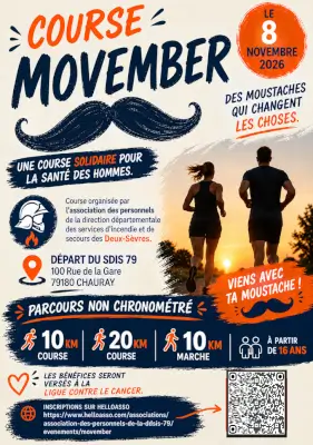 Movember 2026 — Chauray (79), 8 novembre 2026 · Course à pied
