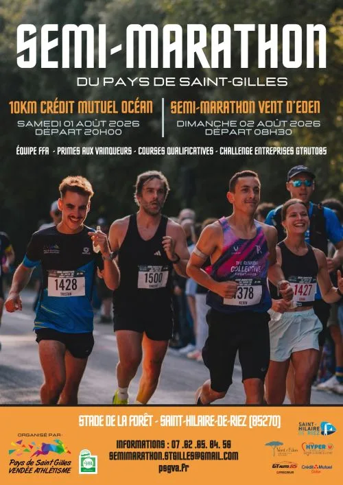 Semi-marathon du Pays de Saint Gilles — St hilaire de riez (85), 2 août 2026 · Course à pied