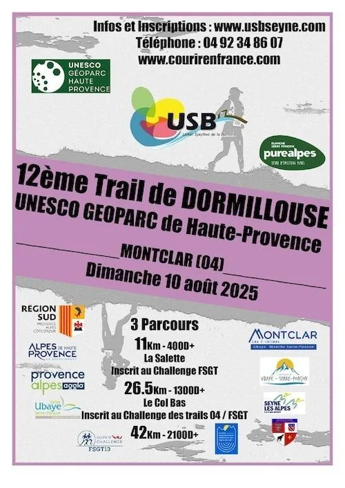 Trail de Dormillouse — Bras d asse (04), 9 août 2026 · Trail