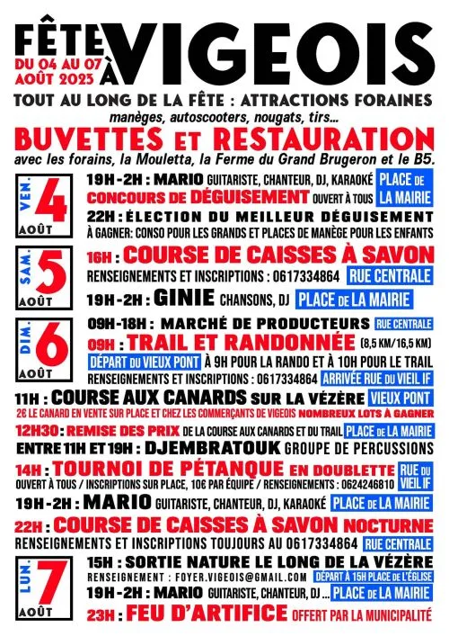 Trail de la Fête — Estivaux (19), 4 août 2026 · Trail