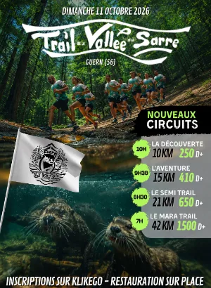 Trail de la Vallée de la Sarre 2026 — Guern (56), 11 octobre 2026 · Trail