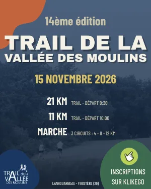 Trail De La Vallée Des Moulins — Plounevez lochrist (29), 15 novembre 2026 · Trail