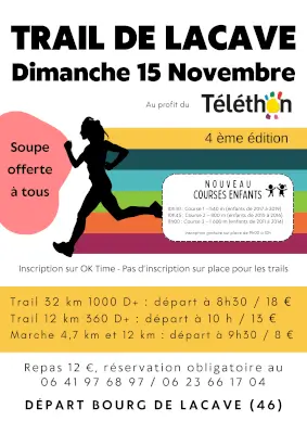 Trail de Lacave 2026 — Lacave (46), 15 novembre 2026 · Trail
