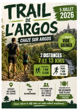 Trail de l'Argos — Segre en anjou bleu (49), 5 juillet 2026 · Trail