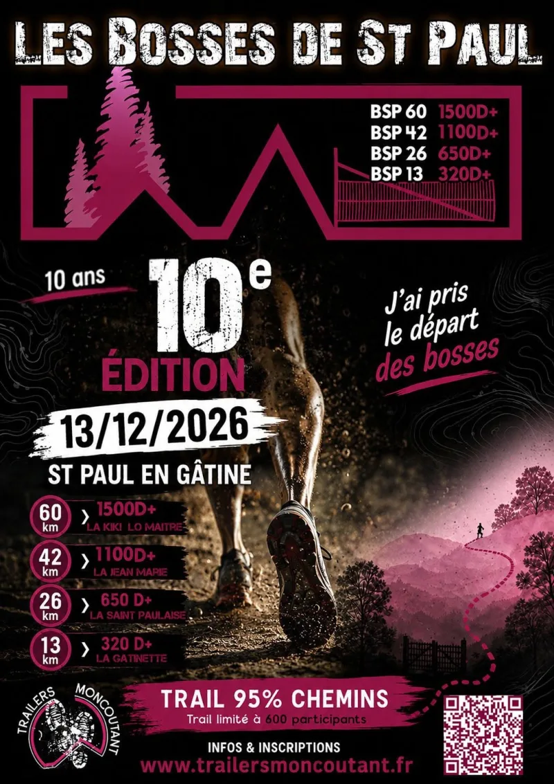 Trail des Bosses de St-Paul — Trayes (79), 13 décembre 2026 · Trail