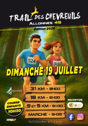 Trail des Chevreuils — Allonnes (49), 19 de julio de 2026 · Camino