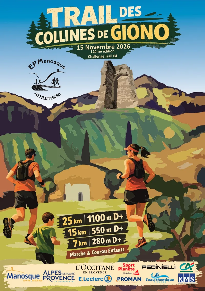 Trail des Collines de Giono — Manosque (04), 15 novembre 2026 · Trail