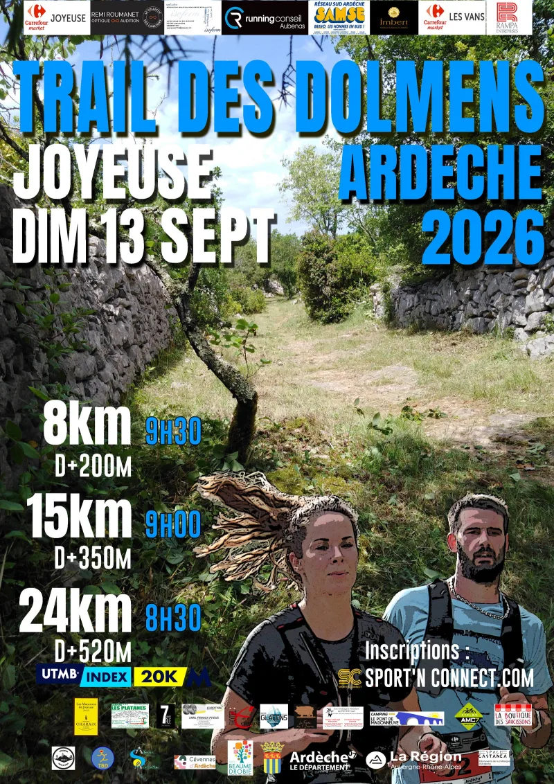 Trail des dolmens Ardèche - Joyeuse — Ribes (07), 13 septembre 2026 · Trail